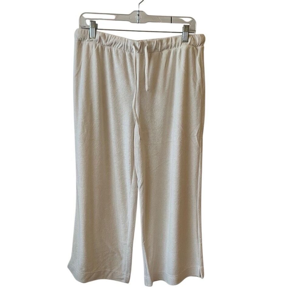 Andie Swim The Cropped Pant Terry‎ lounge Swim Coverup coconut white Size M NWT